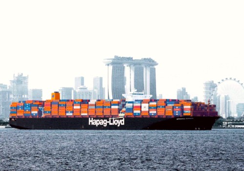 Hapag Lloyd container ship in Singapore
