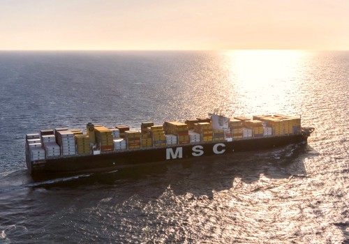 MSC container ship at sea