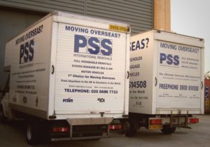PSS vans at warehouse depot