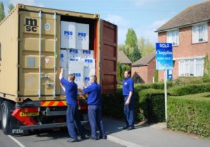 packing shipping container moving house