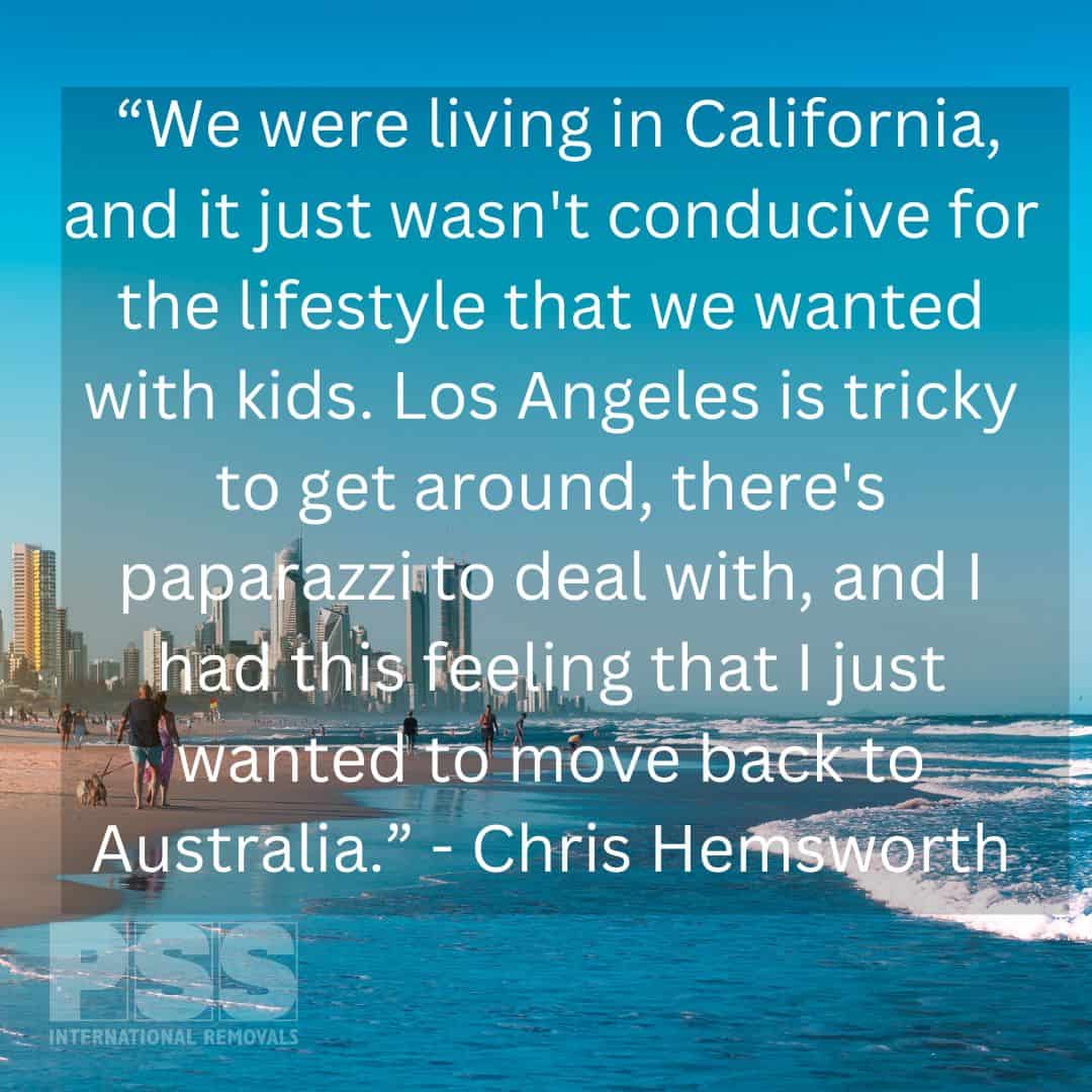 Chris Hemsworth Quote on moving back to Australia Chris Hemsworth Quote on moving back to Australia