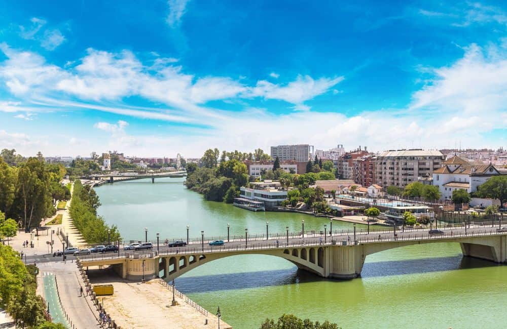Bridge at Guadalquivir River in Seville Bridge at Guadalquivir River in Seville