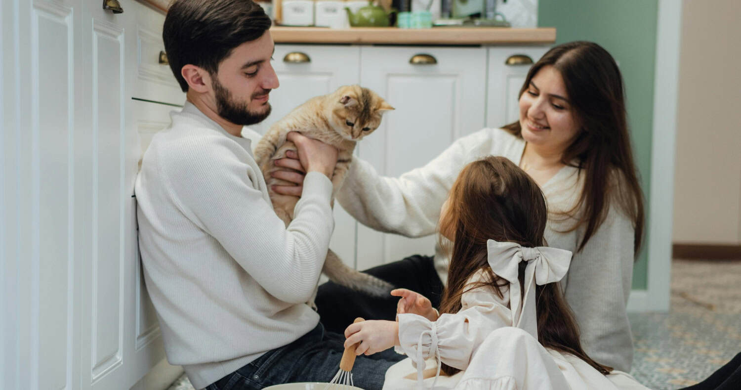 family with cat